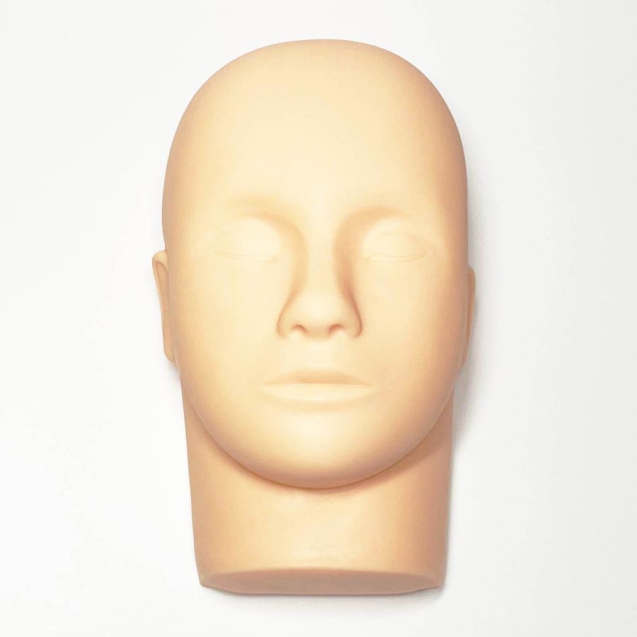 Oefenhoofd (practice head) voor wimperextensions van Luxury Lashes (Liggend)